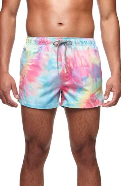 BOARDIES BOARDIES SPIRAL TIE DYE III SHORTIE SWIM TRUNKS