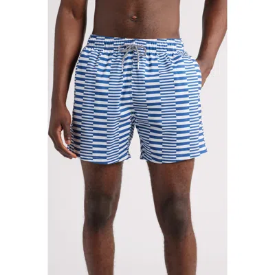Boardies Stripe Swim Trunks In Blue