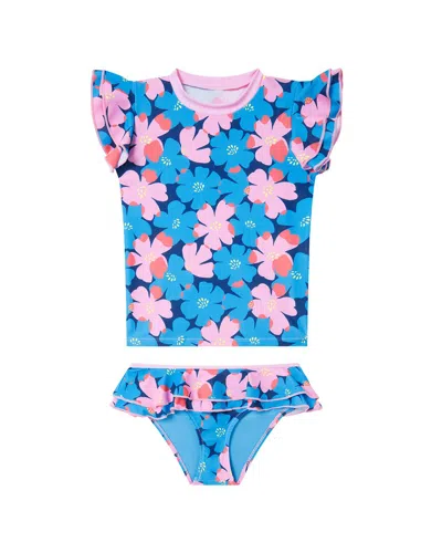 Boardies Babies'  Sully Floral Rashie Set In Blue