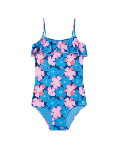 Boardies Kids'  Sully Floral Swimsuit In Blue