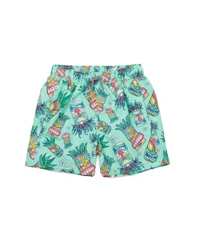 Boardies Kids' ¨ Tiki Masks Swim Short In Green