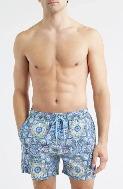 Boardies Tropical Floral Swim Trunks In Blue