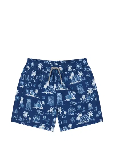 Boardies Kids' Tulum Graphic-print Swim Shorts In Blue