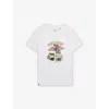 Boardies Boys White Kids Surf Monster Graphic-print Organic Cotton-jersey T-shirt 3-13 Years In White