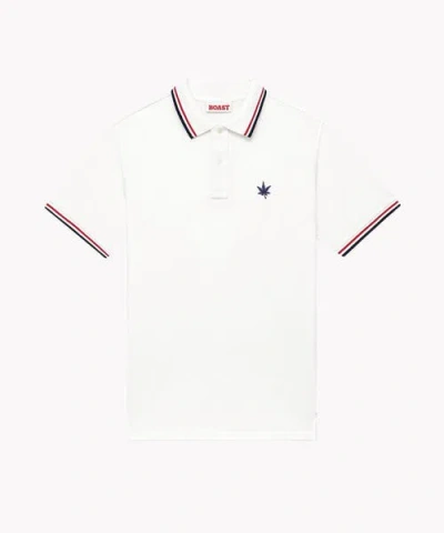 Boast 1983 Tipped Pique Polo In White