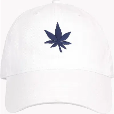 Boast Leaf Dad Hat In White