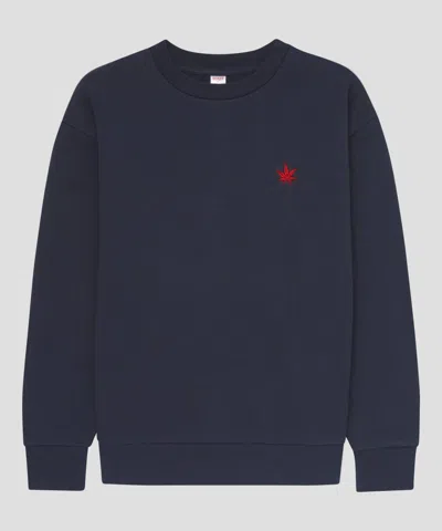 Boast Men's Fleece Crewneck Sweatshirt In Navy In Animal Print