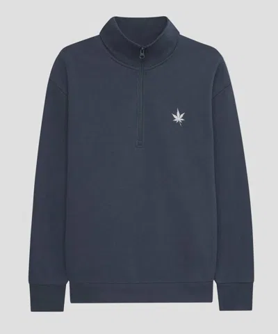 Boast Men's Fleece Quarter Zip Sweatshirt In Vintage Navy In Blue