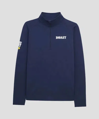 Boast Men's Garden Cup Quarter Zip Sweatshirt In Navy In Multi
