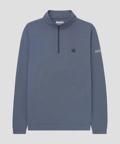 Boast Men's Greenwich Quarter Zip Sweatshirt In Vintage Navy Heather In Multi