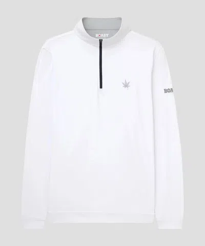 Boast Men's Greenwich Quarter Zip Sweatshirt In White