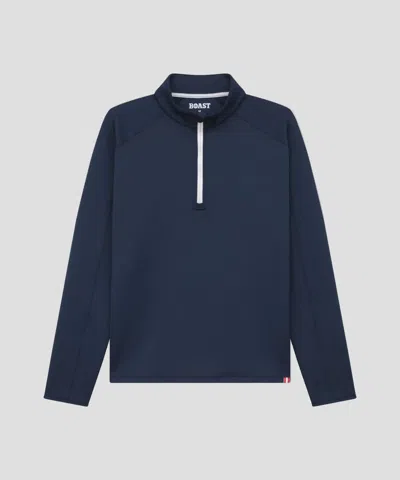 Boast Men's Peak Quarter Zip Sweatshirt In Navy In Blue