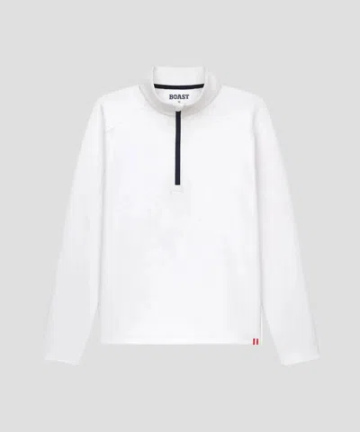 Boast Men's Peak Quarter Zip Sweatshirt In White