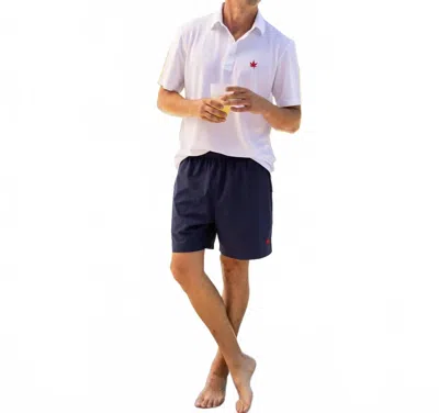 Boast Swim Sport Short In Navy/red Leaf In Multi