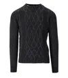 Bob Alfie Anthracite Grey Blue Crewneck Jumper In Black