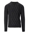 Bob Alfie Anthracite Grey Blue Crewneck Jumper In Gray