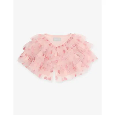 Bob & Blossom Kids' Sparkle Layered Tulle Cape 3-6 Years In Pale Pink