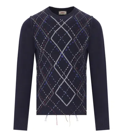 BOB BOB BACH NAVY BLUE CREWNECK JUMPER