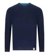 Bob Bart Blue Reversible Crewneck Pullover In Blue
