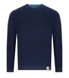 Bob Bart Blue Reversible Crewneck Pullover In Blue