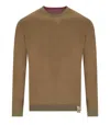 Bob Bart Brown Pink Reversible Crewneck Pullover In Brown