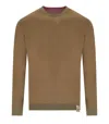 Bob Bart Brown Pink Reversible Crewneck Pullover In Brown