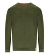Bob Bart Military Orange Reversible Crewneck Pullover In Orange