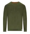 Bob Bart Military Orange Reversible Crewneck Pullover In Green