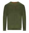 Bob Bart Military Orange Reversible Crewneck Pullover In Green
