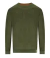 Bob Bart Military Orange Reversible Crewneck Pullover In Orange