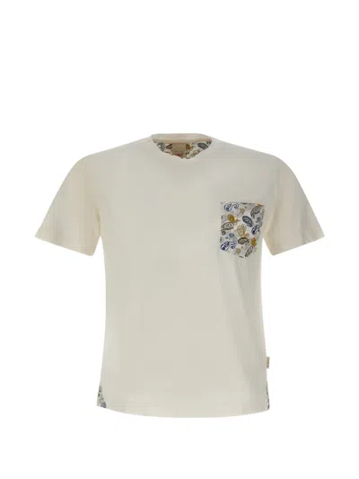 Bob Beach Paisley-pocket T-shirt In White