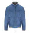 Bob Biker Sky Bomber Jacket In Blue