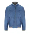 Bob Biker Sky Bomber Jacket In Blue