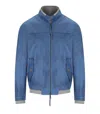 Bob Biker Sky Bomber Jacket In Blue