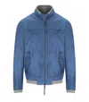 Bob Biker Sky Bomber Jacket In Blue