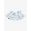 Bob & Blossom Polka-dot Ruffled Woven Cape In Sky Spot