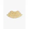 Bob & Blossom Lemon Polka-dot Tulle Woven Cape In Lemon
