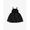 Bob & Blossom Polka Dot-print Tutu Cotton-blend Dress 1-8 Y In Black Spot