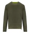 Bob Bart Military Orange Reversible Crewneck Pullover In Green
