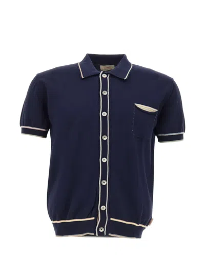 Bob Brett Contrast-trim Shirt In Blue