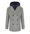 Bob Iver Melange Grey Double-breasted Coat In Gray