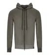 Bob Drop Dark Brown Hoodie In Green
