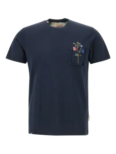 Bob Embroidered-pocket T-shirt In Blue