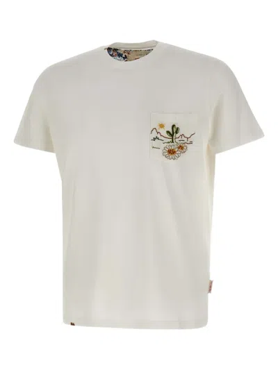 Bob Embroidered-pocket T-shirt In White