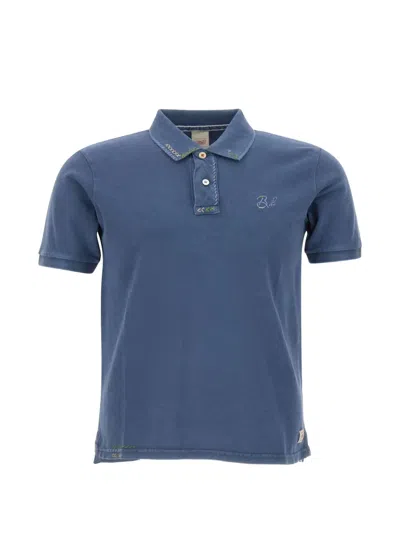 Bob Embroidered-logo Cotton Polo Shirt In Blue