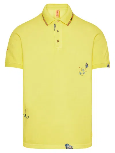 Bob Floral Embroidered Polo Shirt In Yellow