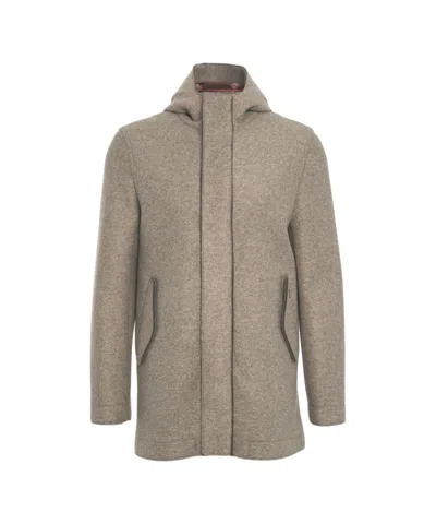 Bob Hooded Wool Coat In Gray