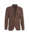 Bob Houndstooth Pattern Blazer With Single-button Closure And Tailored Fit In Brown