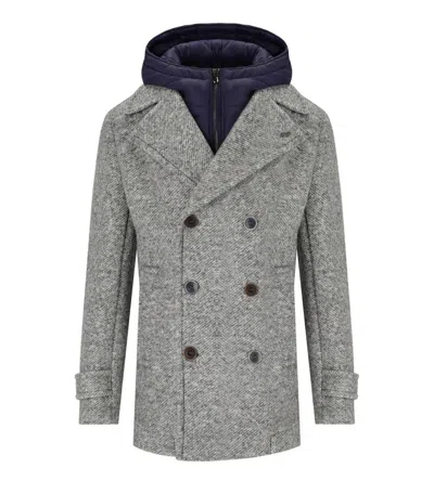 Bob Iver Melange Grey Double-breasted Coat