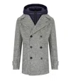 Bob Iver Melange Grey Double-breasted Coat In Gray